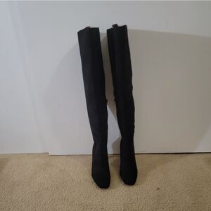 🆕️👢Gabrielle Union Over The Knee Boots, Blk/Red - Sz 8-1/2